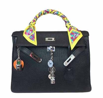 Hermes Kelly 32 Black Togo Leather Palladium Hardware