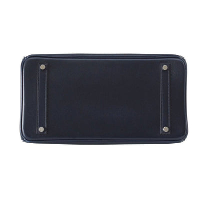 Hermes Birkin 35 Bleu Marine Box Leather Palladium Hardware