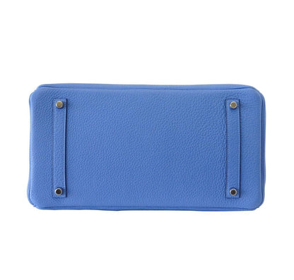 Hermes Birkin 35 Bleu Paradis Clemence Leather Palladium Hardware