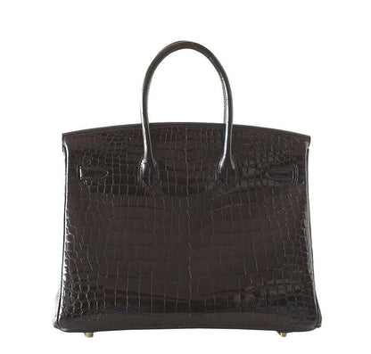 Hermès Birkin 35 Crocodile Bag Black GHW