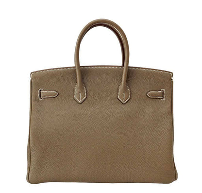 Hermès Etoupe Togo Birkin 35 Bag GHW