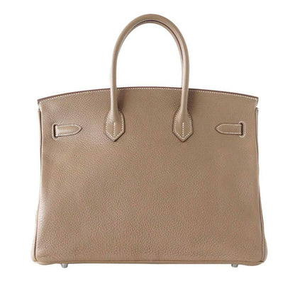 Hermes Birkin 35 Etoupe Clemence Leather Palladium Hardware