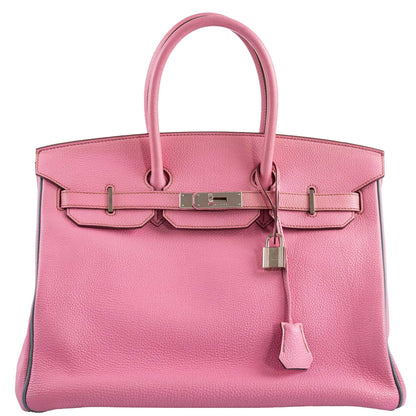 Hermes Birkin 35 HSS Bubblegum Pink & Celeste Togo Leather Palladium Hardware