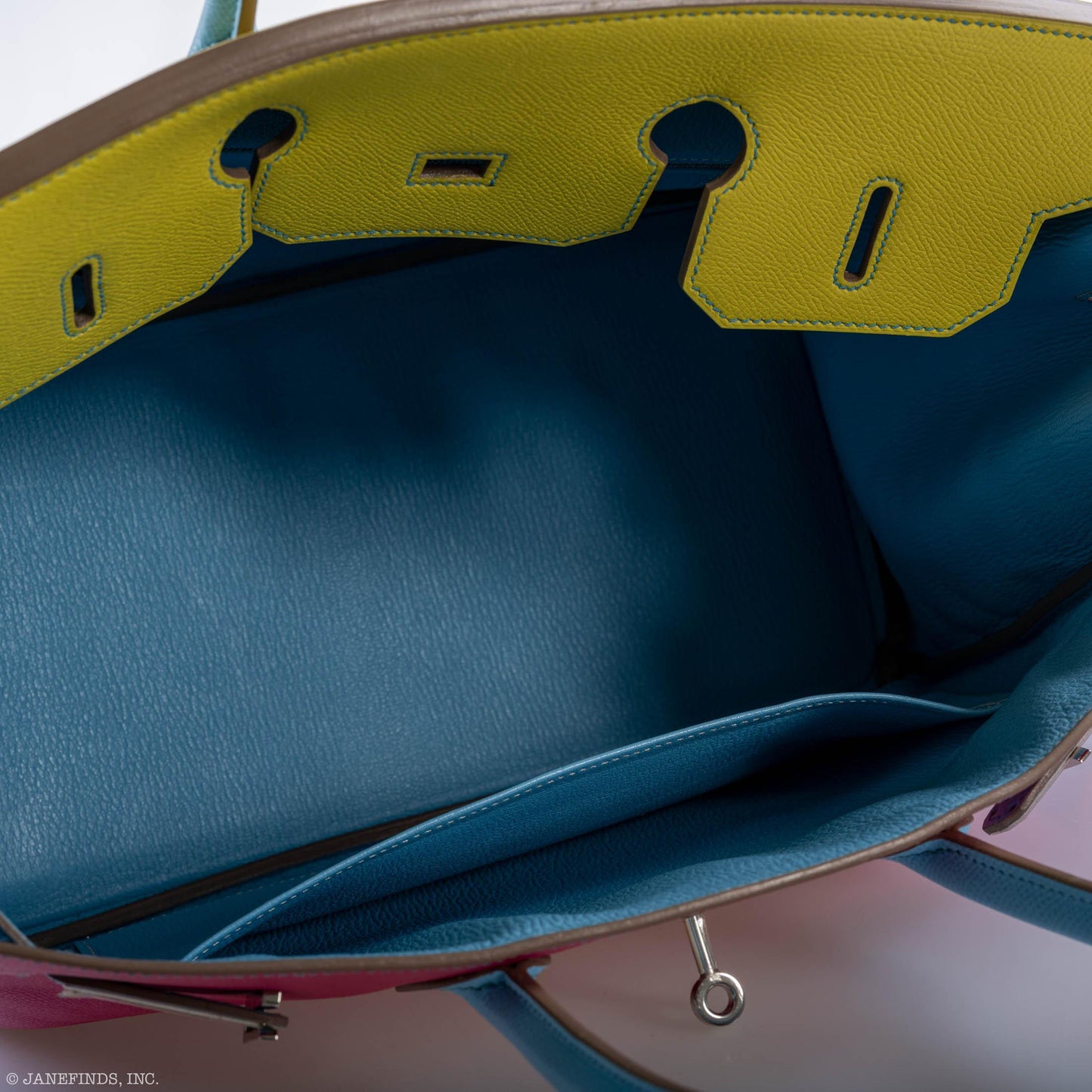 Hermes Birkin 35 HSS Rose Tyrien Blue Celeste Lime Epsom Palladium Hardware 2011 O