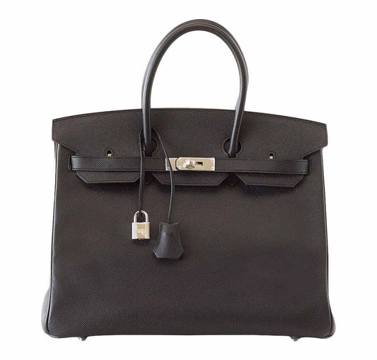 Hermes Birkin 35 Jet Black Epsom Leather Palladium Hardware