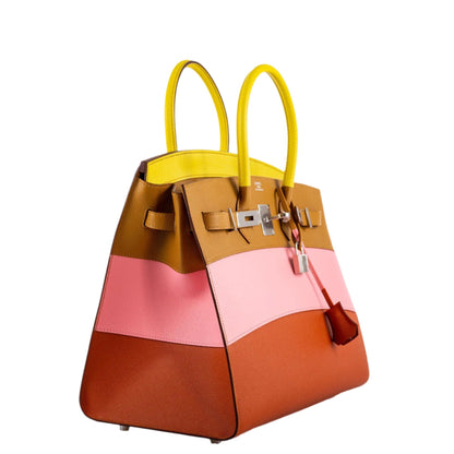 Hermes Birkin 35 Sellier "Sunrise" Rainbow Epsom Palladium Hardware - 2020, Y