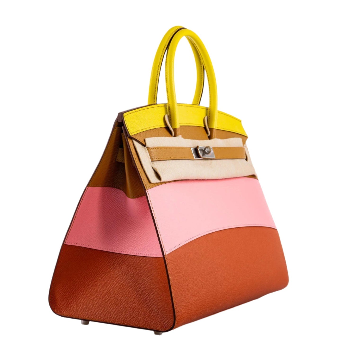 Hermes Birkin 35 Sellier "Sunrise" Rainbow Epsom Palladium Hardware - 2020, Y