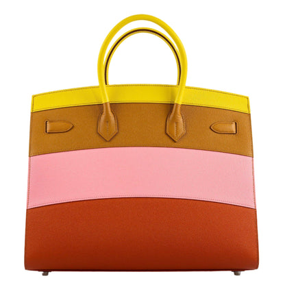 Hermes Birkin 35 Sellier "Sunrise" Rainbow Epsom Palladium Hardware - 2020, Y