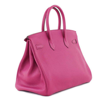 Hermes Birkin 35 Tosca Clemence Leather Palladium Hardware
