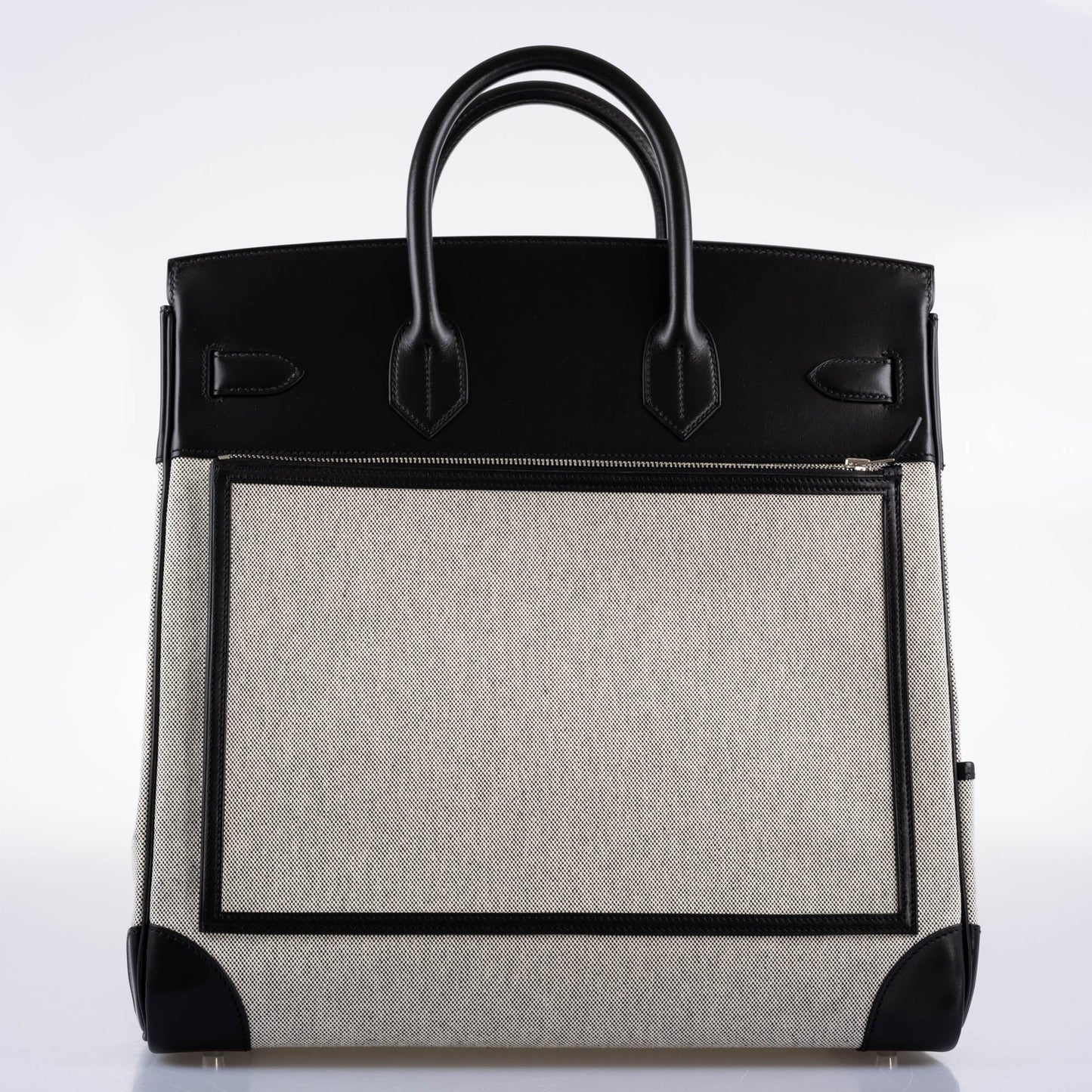 Hermes Cargo HAC Birkin 40 Black Box Toile Palladium Hardware 2021 Z