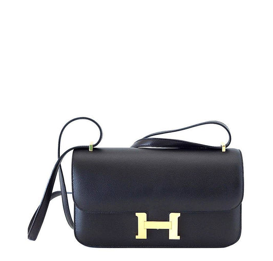 Hermes Constance Elan Black Swift Leather Gold Hardware