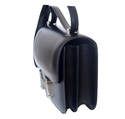 Hermes Constance Mini 18 Black Box Leather Lizard Palladium Hardware