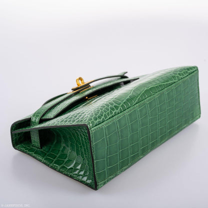 Hermes Kelly Pochette Cactus Alligator