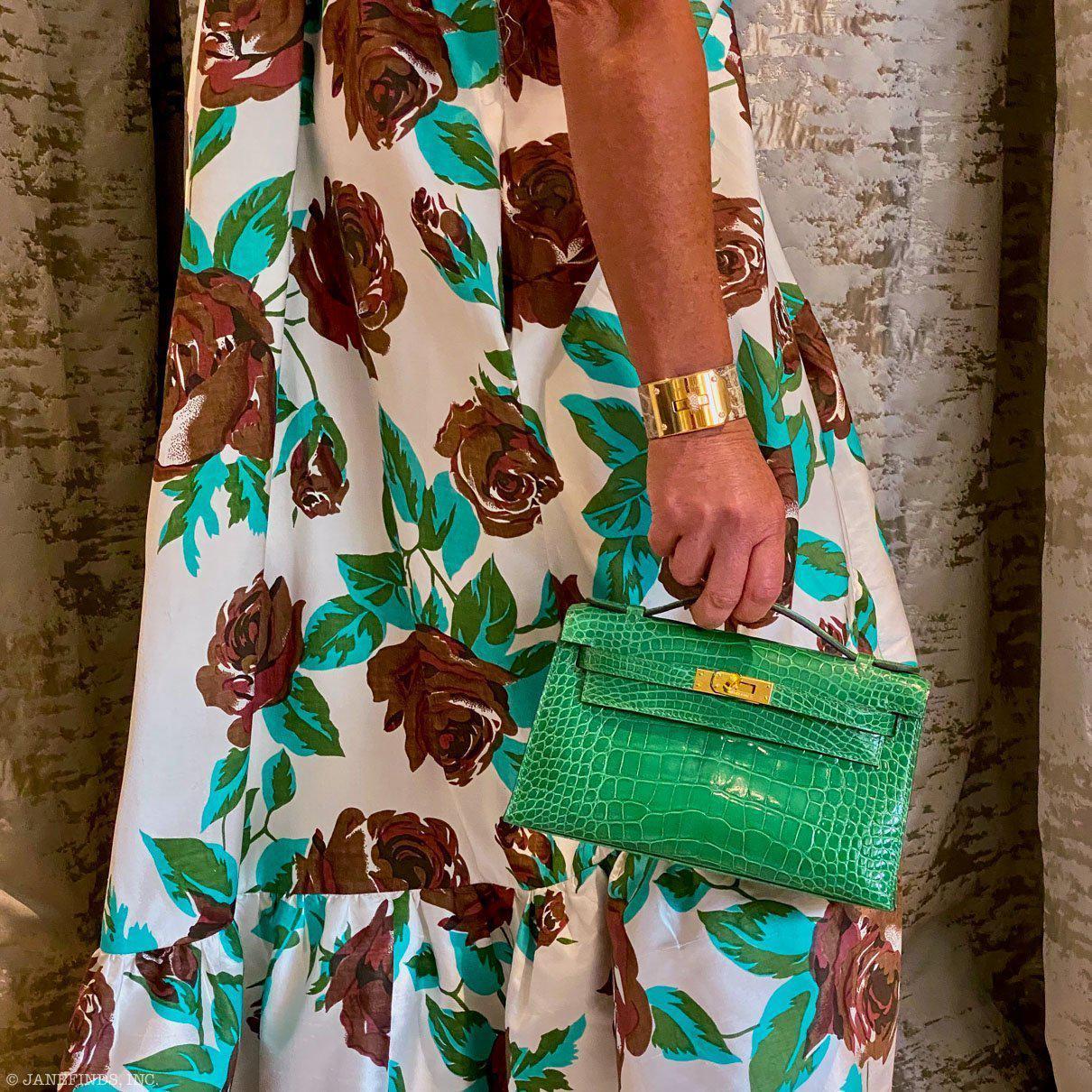 Hermes Kelly Pochette Cactus Alligator