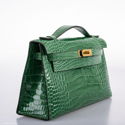 Hermes Kelly Pochette Cactus Alligator