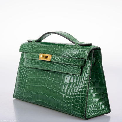 Hermes Kelly Pochette Cactus Alligator