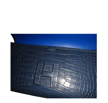 Hermes Jige 29 Clutch Bag Blue Alligator