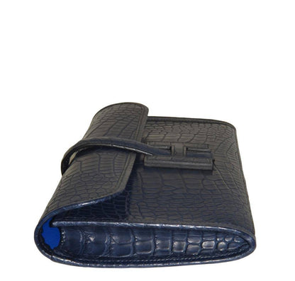 Hermes Jige 29 Clutch Bag Blue Alligator