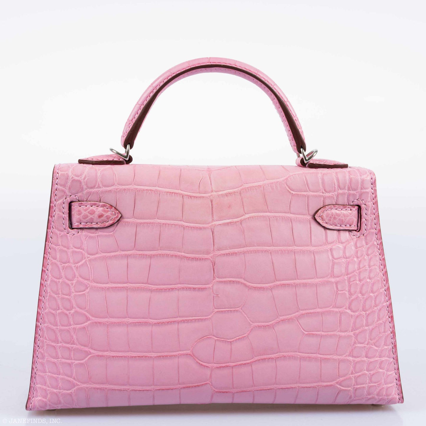 Hermes Kelly 20 Mini II Sellier 5P Bubblegum Matte Pink Alligator Palladium Hardware
