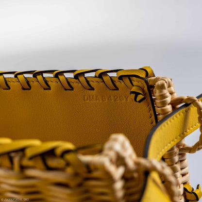 Hermes Kelly 20 Mini Picnic Jaune de Naples Swift & Osier Wicker Palladium Hardware 2019 D
