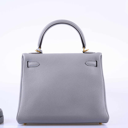 Hermes Kelly 25 Retourne Blue Glacier Togo Gold Hardware - 2016, X