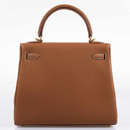 Hermes Kelly 25 Retourne Gold Togo Gold Hardware