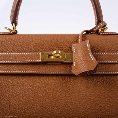 Hermes Kelly 25 Retourne Gold Togo Gold Hardware
