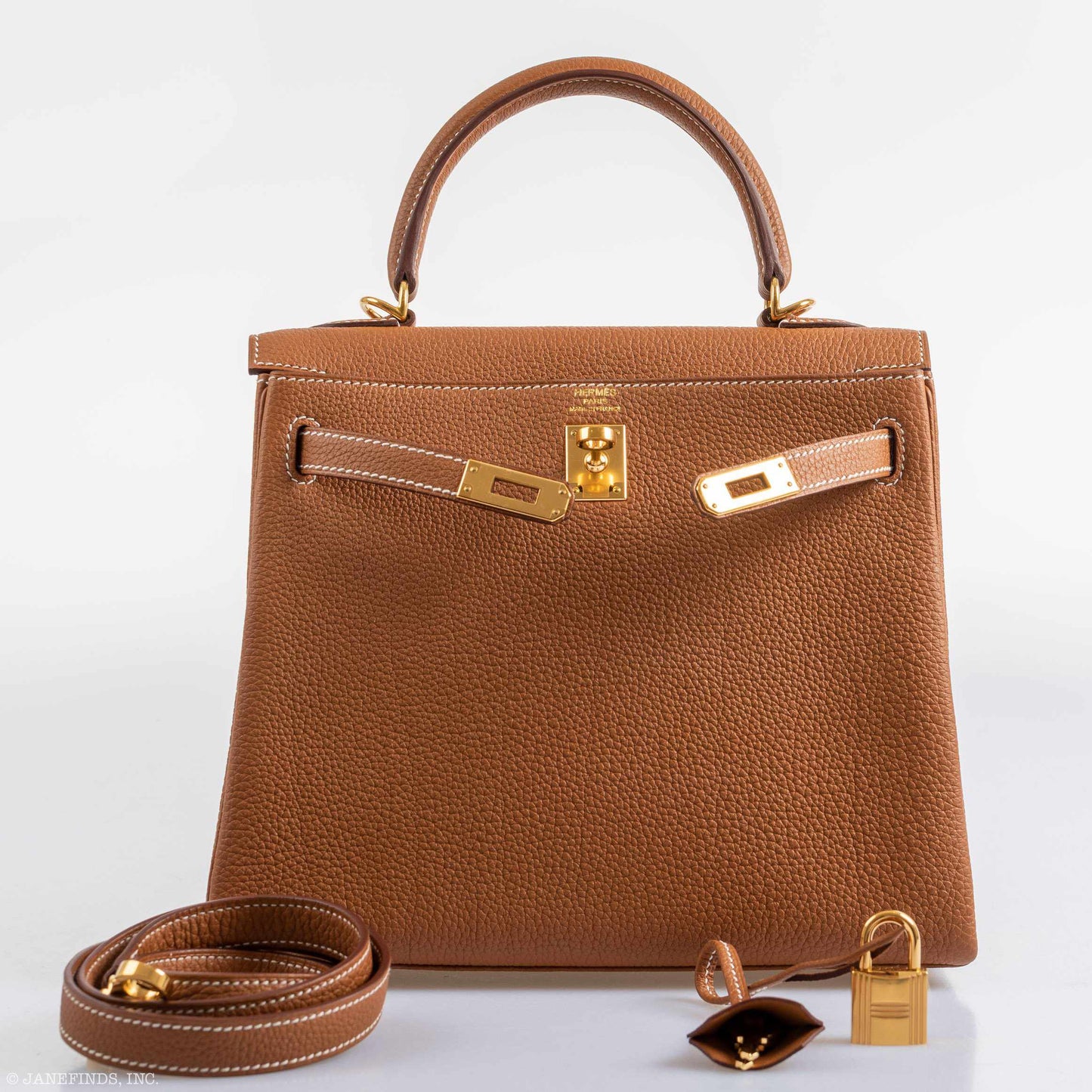 Hermes Kelly 25 Retourne Gold Togo Gold Hardware