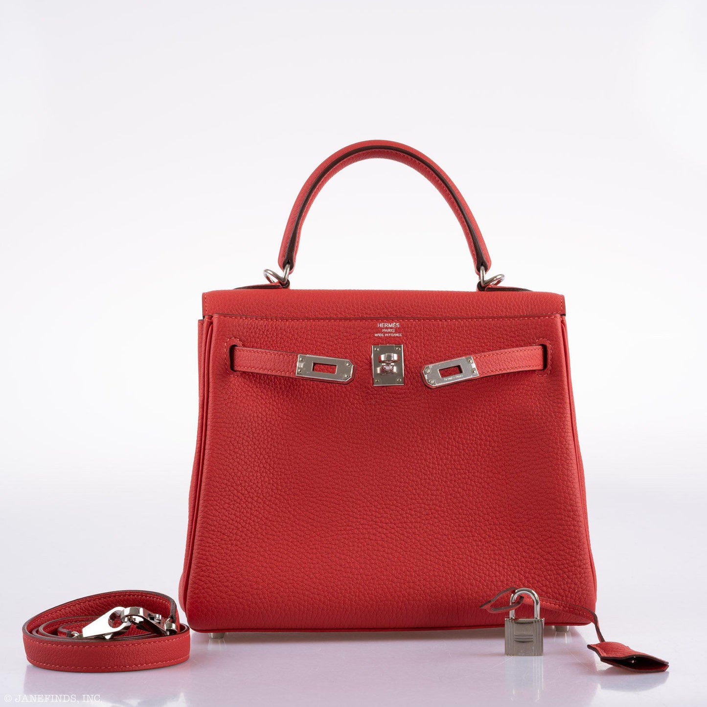 Hermes Kelly 25 Retourne Rouge Pivoine Togo