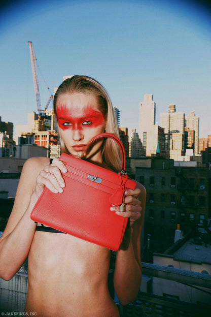 Hermes Kelly 25 Retourne Rouge Pivoine Togo