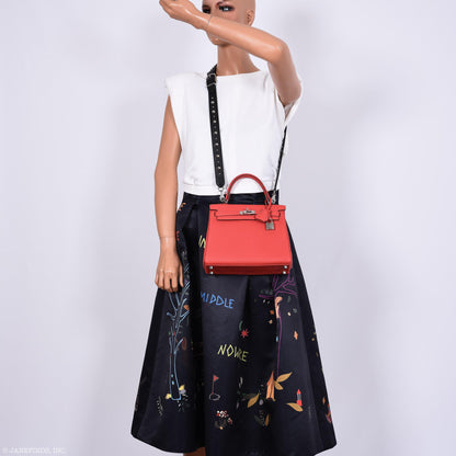 Hermes Kelly 25 Retourne Rouge Pivoine Togo