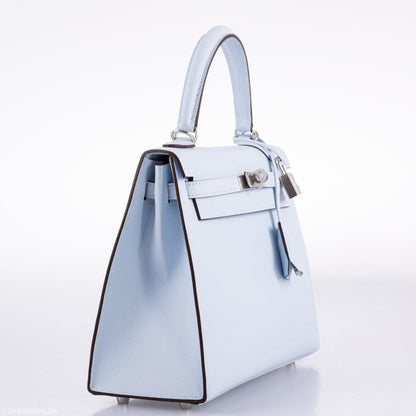 Hermes Kelly 25 Sellier Blue Brume Epsom
