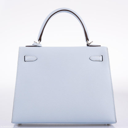 Hermes Kelly 25 Sellier Blue Brume Epsom