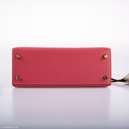 Hermes Kelly 25 Sellier Rose Lipstick Tadelakt