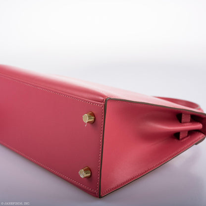 Hermes Kelly 25 Sellier Rose Lipstick Tadelakt