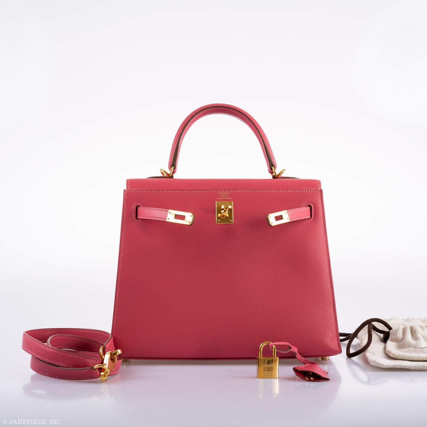 Hermes Kelly 25 Sellier Rose Lipstick Tadelakt