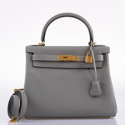 Hermes Kelly 28 HSS Retourne Gris Mouette Togo