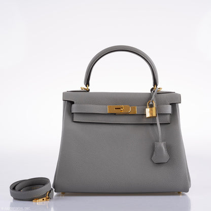 Hermes Kelly 28 HSS Retourne Gris Mouette Togo