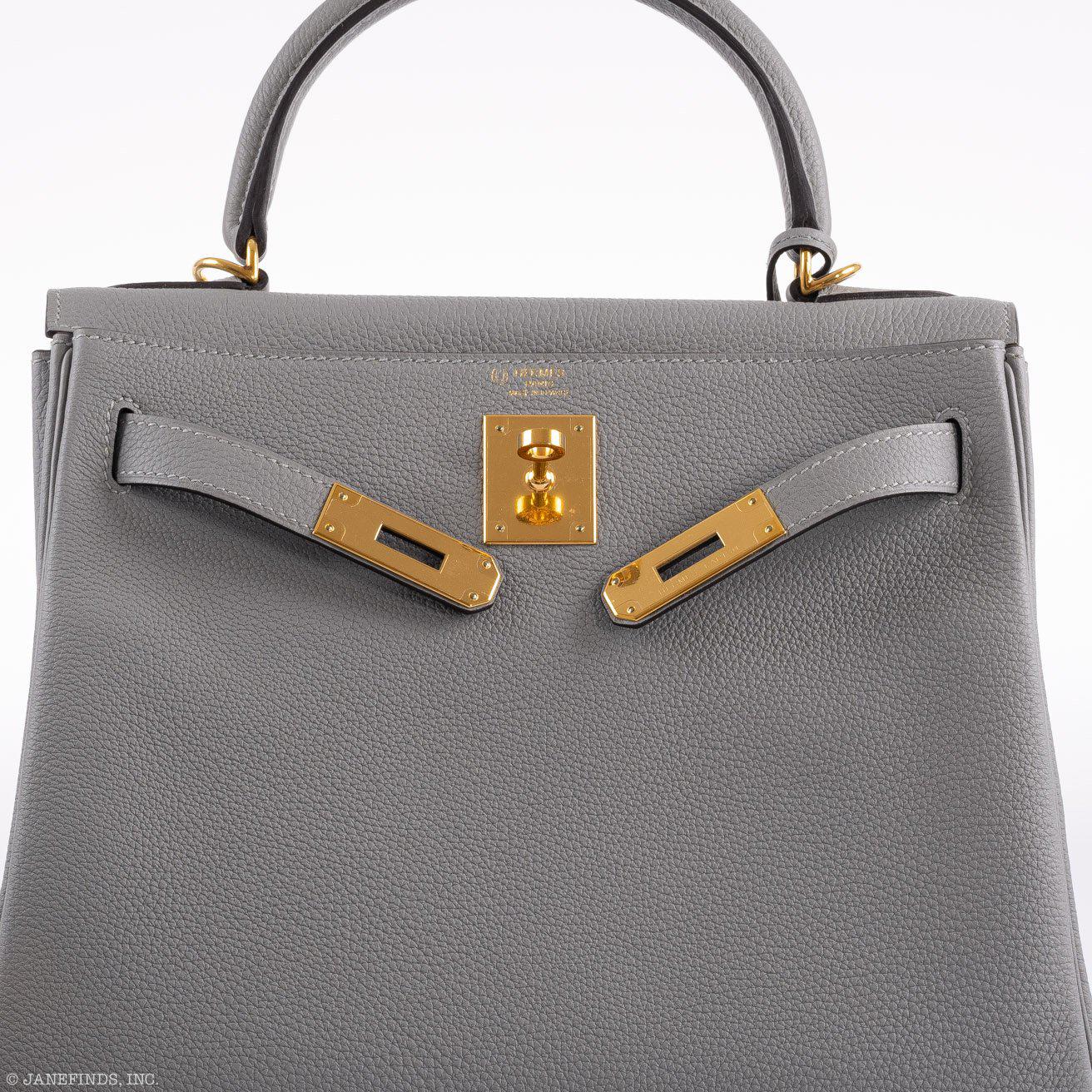 Hermes Kelly 28 HSS Retourne Gris Mouette Togo