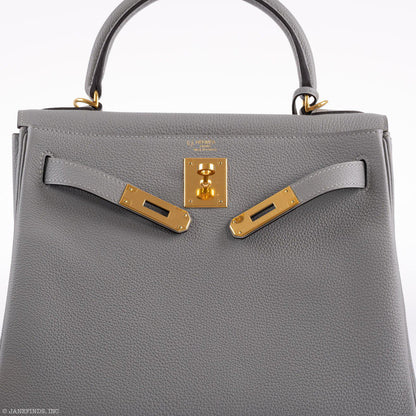 Hermes Kelly 28 HSS Retourne Gris Mouette Togo