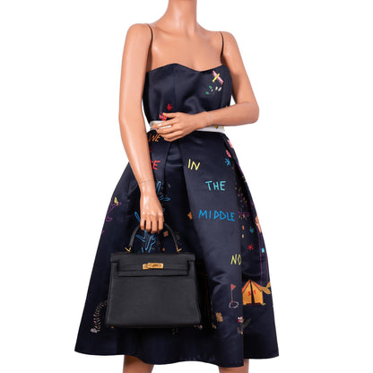 Hermes Kelly 28 Retourne Black Togo