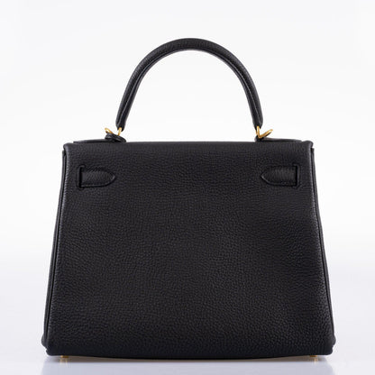 Hermes Kelly 28 Retourne Black Togo