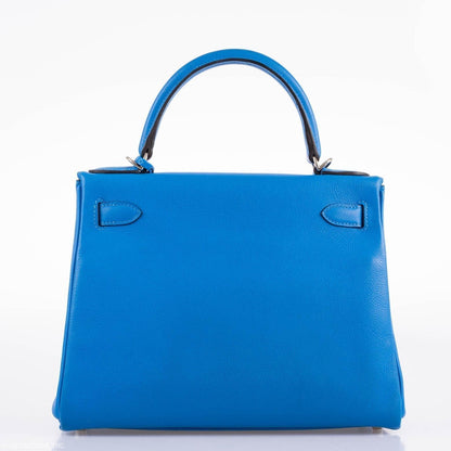 Hermes Kelly 28 Retourne Blue Hydra