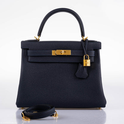 Hermes Kelly 25 Sellier Bleu Brume Epsom