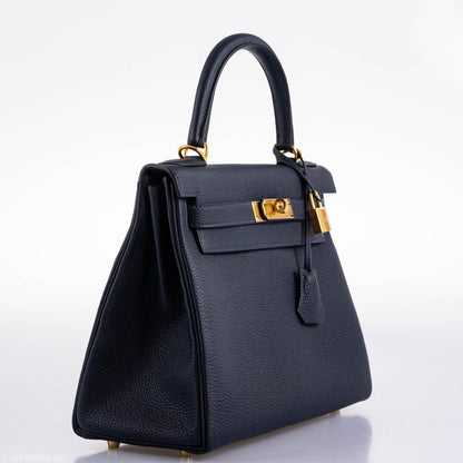 Hermes Kelly 25 Sellier Bleu Brume Epsom