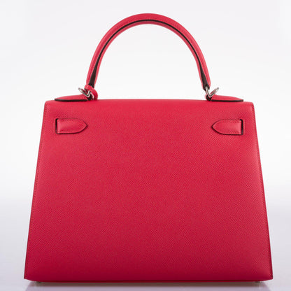 Hermes Kelly 28 Sellier Rose Extreme Epsom
