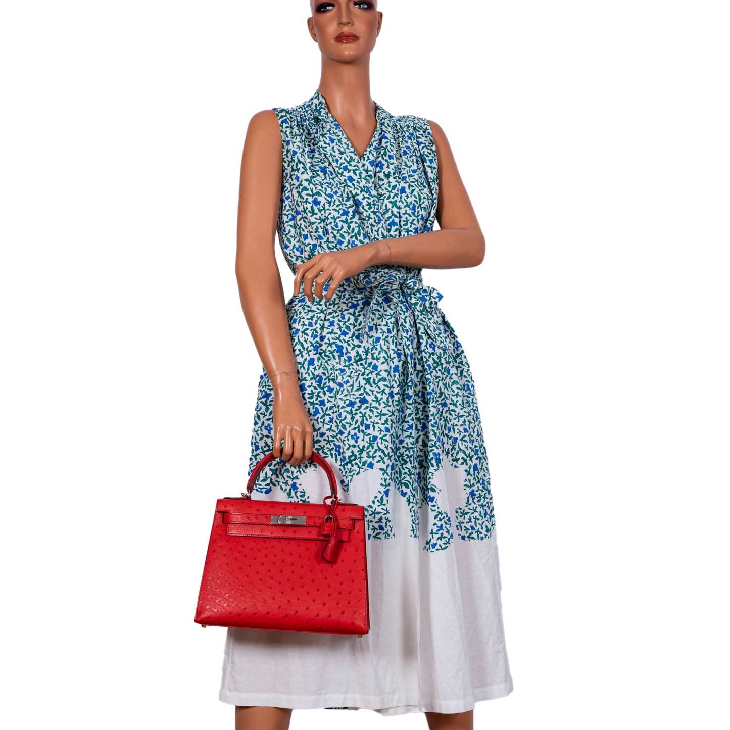 Hermes Kelly 28 Sellier Rouge Vif Ostrich