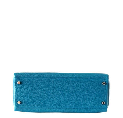 Hermes Kelly Mou 32 Blue Izmir Togo Leather Palladium Hardware
