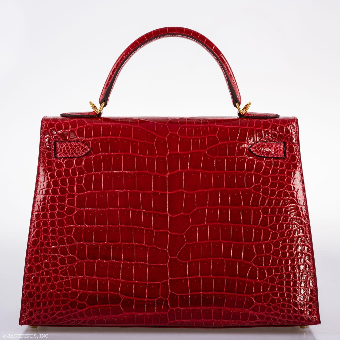 Hermes Kelly 32 Sellier Braise Porosus Crocodile
