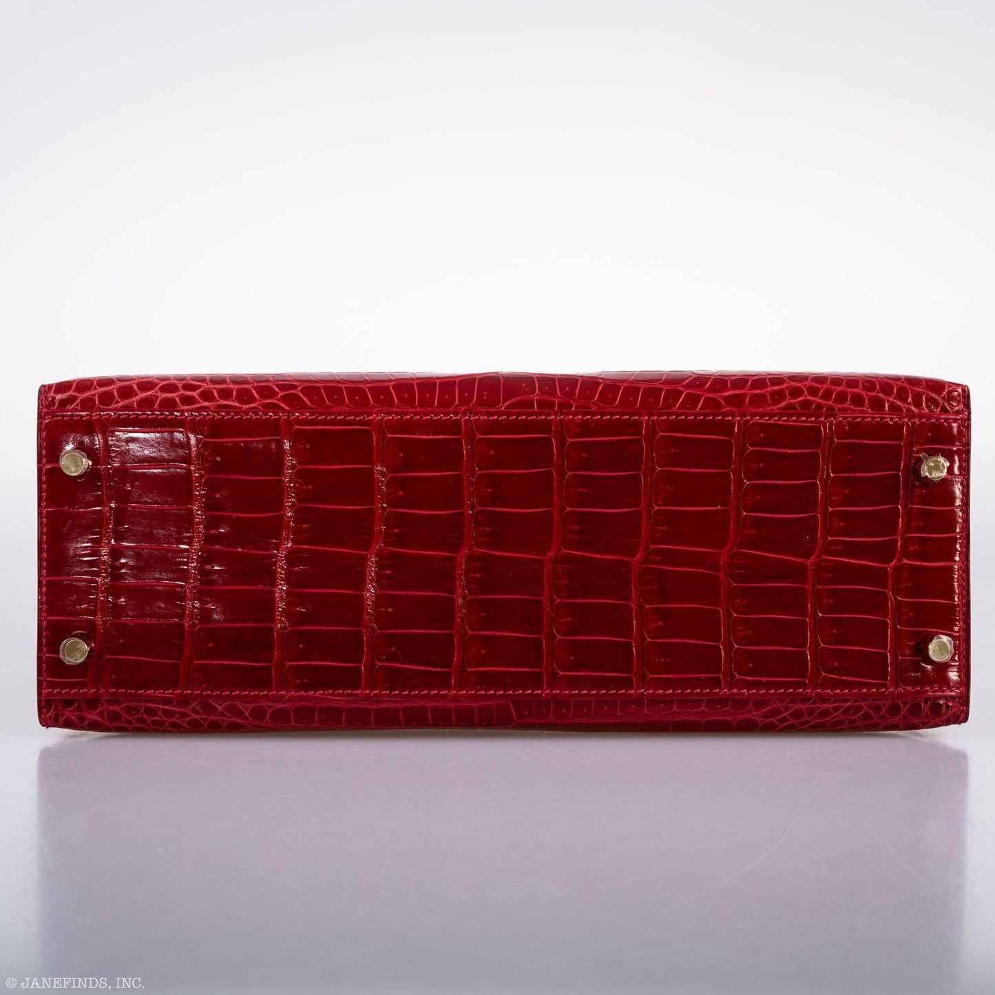 Hermes Kelly 32 Sellier Braise Porosus Crocodile